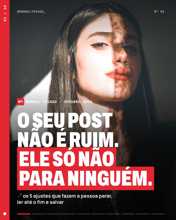 Slide 1: O seu post não é ruim. Ele só não para ninguém.