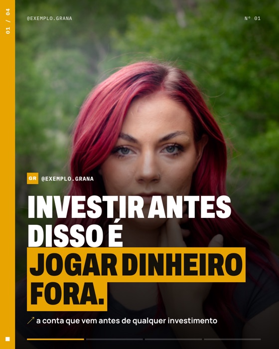 Slide 1 do carrossel de exemplo de finanças